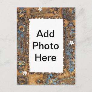 Antique Skeleton Key Frame Add Your Own Photo Postcard