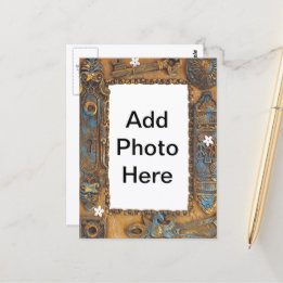 Antique Skeleton Key Frame Add Your Own Photo Postcard