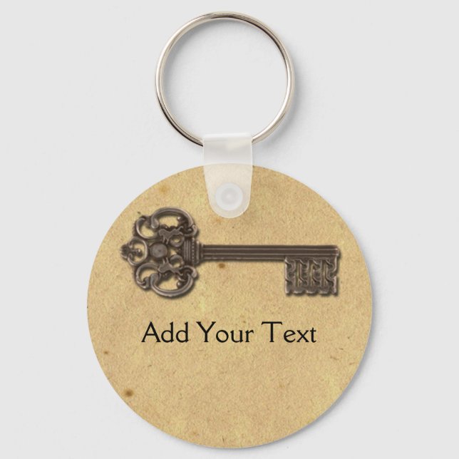 Antique Skeleton Key Keychain (Front)