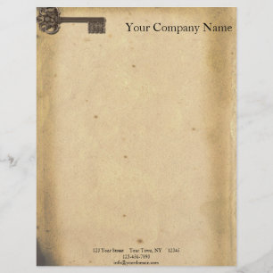 Antique Skeleton Key Letterhead