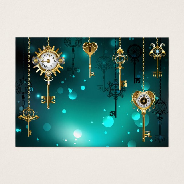 Antique Skeleton Keys on Green Background (Front)