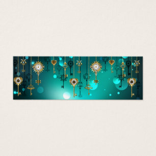 Antique Skeleton Keys on Green Background
