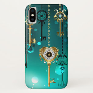 Antique Skeleton Keys on Green Background Case-Mate iPhone Case
