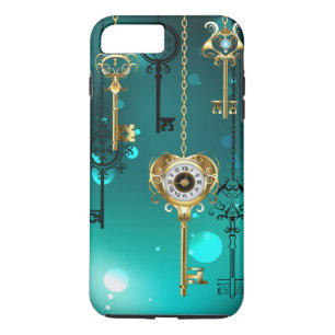 Antique Skeleton Keys on Green Background Case-Mate iPhone Case