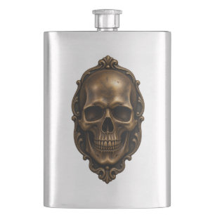 Antique Skull Hip Flask