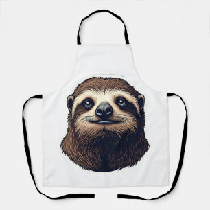 Antique Sloth Illustration Vintage Tee (2) Apron