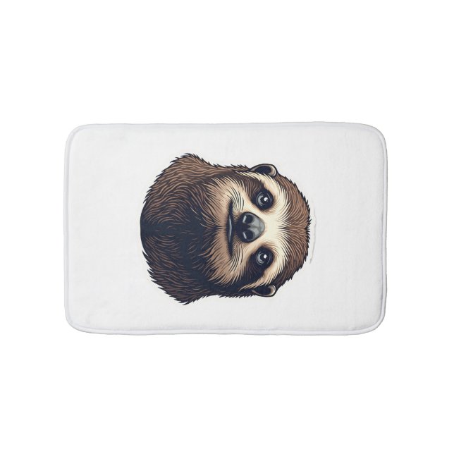 Antique Sloth Illustration Vintage Tee (2) Bath Mat (Front)