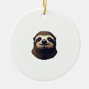 Antique Sloth Illustration Vintage Tee (2) Ceramic Ornament