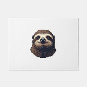 Antique Sloth Illustration Vintage Tee (2) Doormat