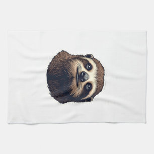 Antique Sloth Illustration Vintage Tee (2) Kitchen Towel