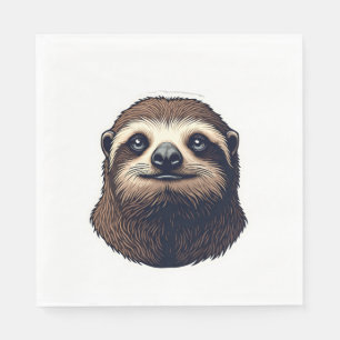 Antique Sloth Illustration Vintage Tee (2) Napkin