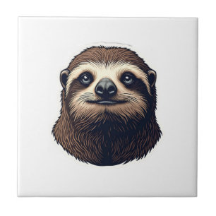 Antique Sloth Illustration Vintage Tee (2) Tile