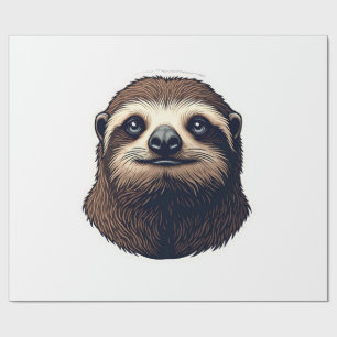 Antique Sloth Illustration Vintage Tee (2) Wrapping Paper