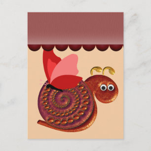 Antique Snail Poster Art Postcard