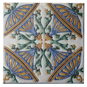 Antique Spanish Vintage Majolica Tile
