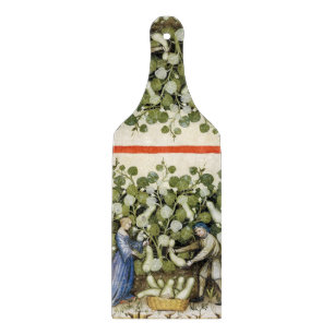 ANTIQUE SQUASH  HARVEST Floral Medieval Miniature  Cutting Board