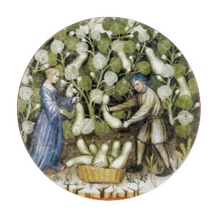 ANTIQUE SQUASH  HARVEST Medieval Miniature Cutting Cutting Board