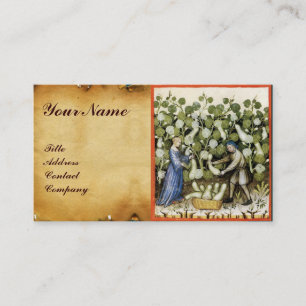 ANTIQUE SQUASH HARVEST RED WAX SEAL MONOGRAM BUSINESS CARD