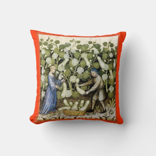ANTIQUE SQUASH  HARVEST THROW PILLOW (Front)