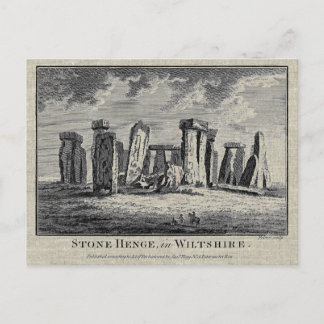 Antique Stonehenge woodcut Stone Circle Engraving Postcard