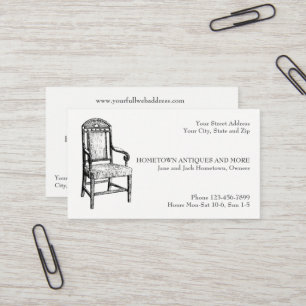 Antique Store Dealer Upholsterer Business Card