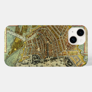 Antique Street Map of Amsterdam, Netherlands Case-Mate iPhone 14 Case