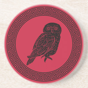Antique Style Ancient Greek Owl Coaster
