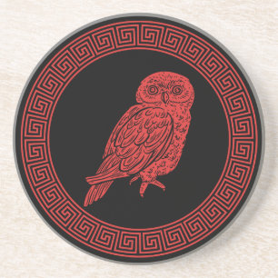 Antique Style Ancient Greek Owl Coaster