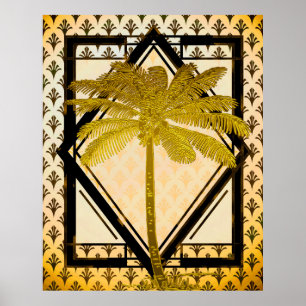 Antique Style Art Deco Palm Poster