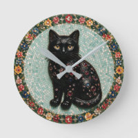 Antique Style Black Cat Mosaic 