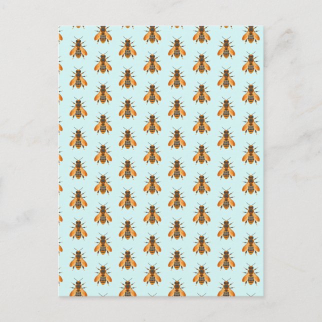 Antique Style Bumble Bee – Vintage Inspired Holiday Postcard (Front)