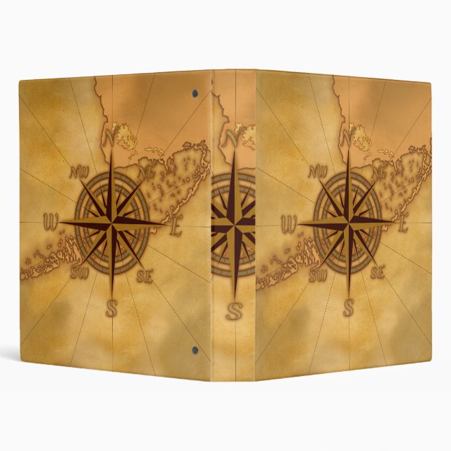 Antique Style Compass Rose Binder (Background)