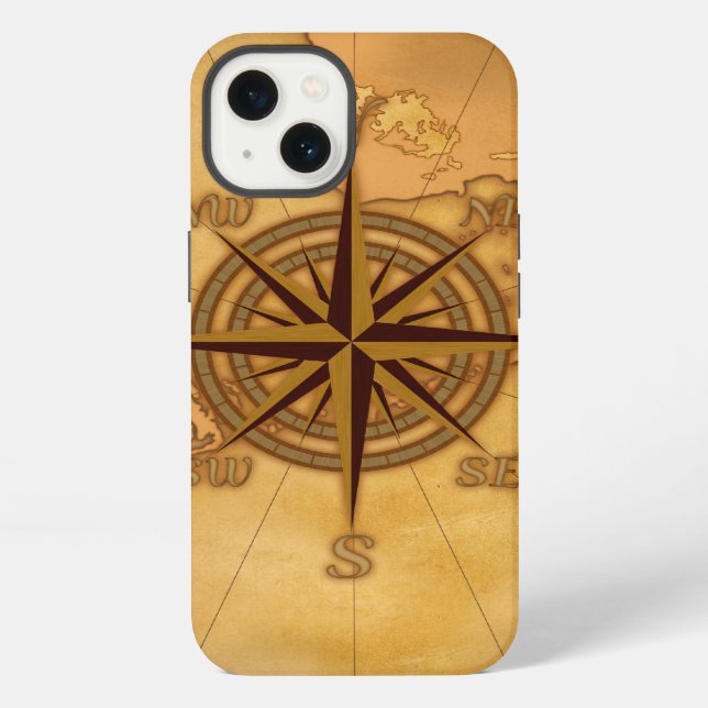 Antique Style Compass Rose iPhone Case (Back)