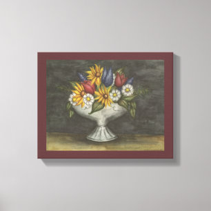 Antique Style Floral Canvas Art Print