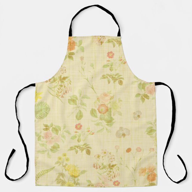 Antique Style Floral Pattern Apron (Front)