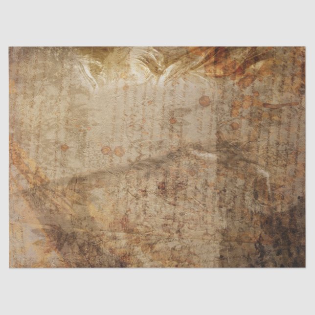 Antique Style Handwriting and Roses Tissue Paper (Front)