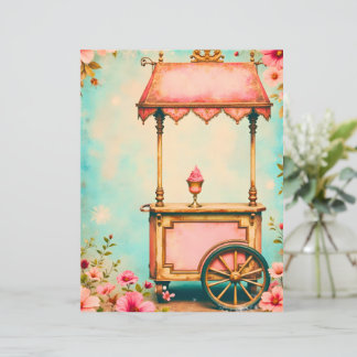 Antique style ice cream cart scrapbook paper