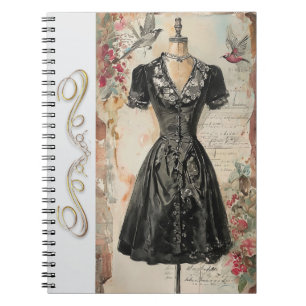  Antique Style Little Black Dress Iconic LBD Notebook