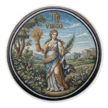 Antique Style Mosaic Zodiac Virgo