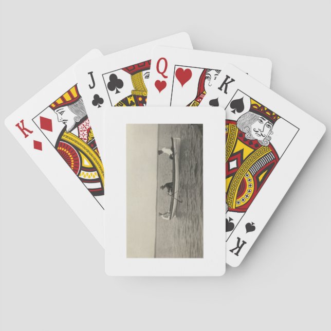 Antique Style Old Friends Boating Playing Cards (Back)