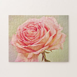 Antique Style Pink Rose Art Puzzle