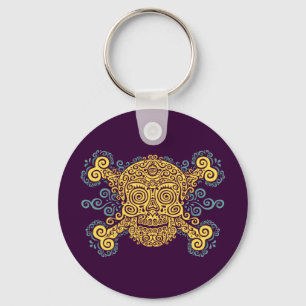 Antique Sugar Skull Keychain