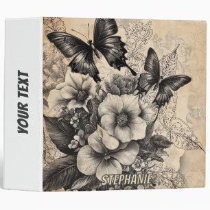 Antique Swallowtail Butterfly Botanical Binder
