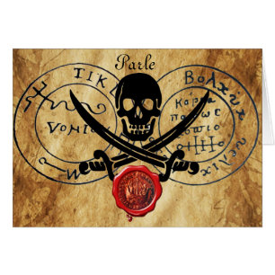 ANTIQUE TALISMAN / PIRATES CARTE DU TRÉSOR SCEAU D