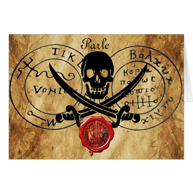 ANTIQUE TALISMAN / PIRATES CARTE DU TRÉSOR SCEAU D (Devant horizontal)