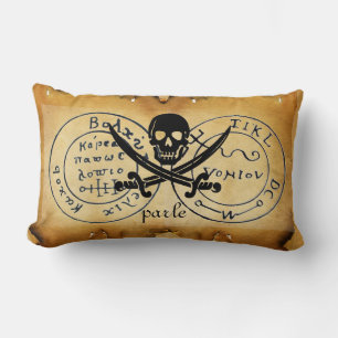 ANTIQUE TALISMAN / PIRATES TREASURE MAP LUMBAR PILLOW