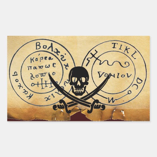 ANTIQUE TALISMAN / PIRATES TREASURE MAP STICKER (Front)