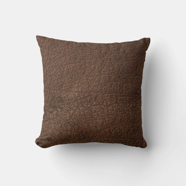 Antique Tan Leather Print Cushion Texture Pattern (Front)