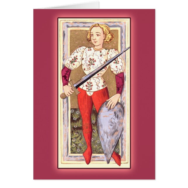 Antique Tarot Playing Card: Jack of Swords (Front)
