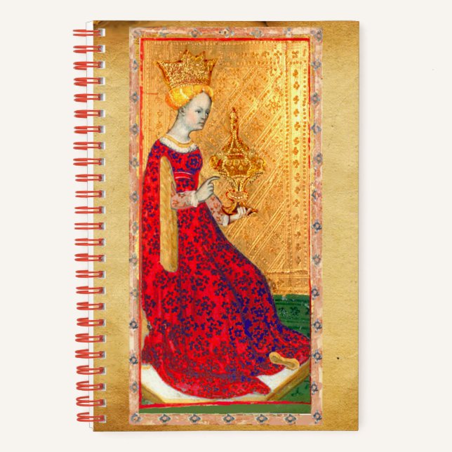 ANTIQUE TAROTS ,KING AND QUEEN OF CUPS NOTEBOOK (Front)